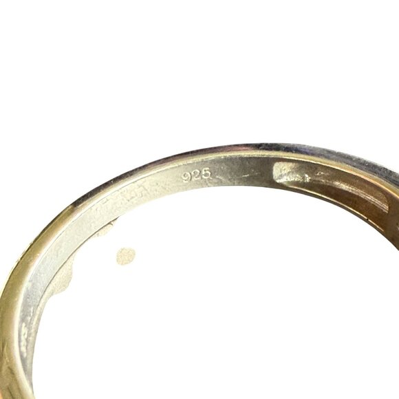 Blue Spinel Sterling Silver Band Ring With Intricate Detailing - Picture 7 of 7